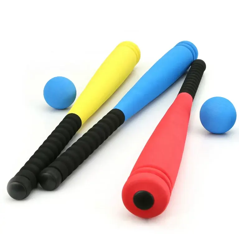 ไม้เบสบอลโฟม EVA สำหรับเด็กของเล่นไม้เบสบอลพิมพ์โลโก้สีออกแบบได้ตามต้องการขนาด