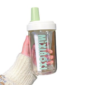 Glass Cup Large Capacity Bubble Tea Straw Cup High Borosilicate Heat Resistant Advertising Cup With Printing - Product Image 5