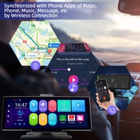 10.26 ''avant et arrière 1080P Android 10 Portable voiture GPS lecteur DVD tableau de bord double objectif caméra Dashcam avec Carplay multimédia