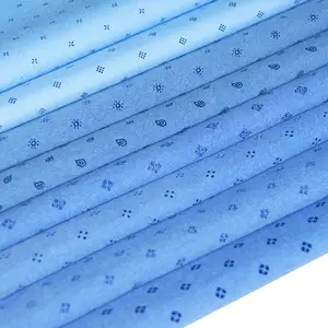 Wholesale high quality yarn dyed indigo chambray CVC 45% polyester 55% cotton print oxford fabric for men shirting