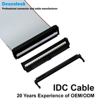Cable Plano Denentech IDC de 2x10 Pines (20P) de 1.27mm con Conector Macho y Hembra para Cableado Electrónico