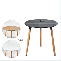 Mesas — ensemble de table basse style industriel, avec chaises, table à manger ronde en bois, pour la maison