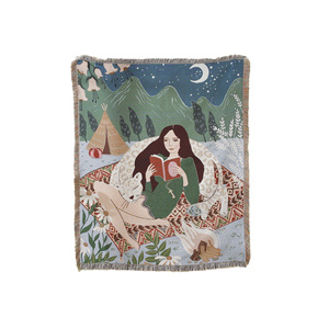 <span class=keywords><strong>Tapisserie</strong></span> murale jacquard en coton tissé, motif floral léopard des neiges afghan, moderne, écologique, artistique, pour lecture, style boutique - Product Image 5