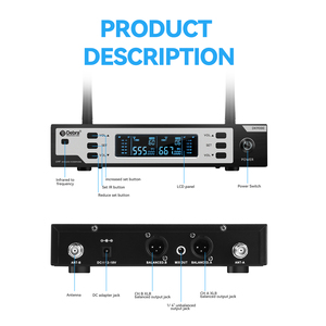 DK9000 Sistema DE MICRÓFONO INALÁMBRICO digital de rendimiento Señal estable para uso en conferencias de Ingeniería de Sonido Hecho de metal duradero - Product Image 2