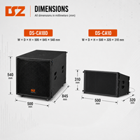 Système de sonorisation actif d'extérieur DSZ DS-CA10+DS-CA18D avec coque métallique et contreplaqué de bouleau multicouche pour les festivals de musique et les événements