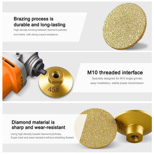 M10 brazing שטוח ראש שחיקה קוורץ אבן שיש תוליטוש מכונת שחיקה ו ליטוש כלי ראש - Product Image 5