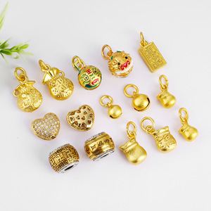 Gold-Colored Mythical Beast <b>Lucky</b> Bag Pendant With Six Character Mantra Spacer Beads For DIY Jewelry <b>Bracelet</b> Necklace - Product Image 4