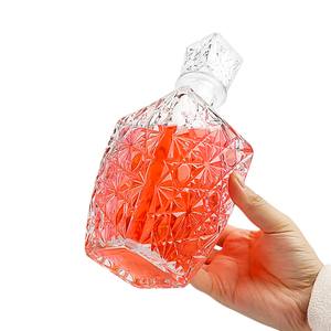 Decanter per Whisky in Vetro Trasparente con Tappo, 120ml 230ml 450ml 750ml, per Whisky, Vino, <span class=keywords><strong>Tequila</strong></span> - Product Image 2