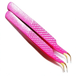 ASAP ABP-1355 1 Pinza de Acero Inoxidable Mini Inclinada para Pestañas, 10mm de Longitud, Punta Suave, Sostenible, Rosa Neón y Verde - Product Image 3