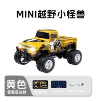 Mini Jeep RC de Aleación Recargable, Big Foot Mustang, Auto a Control Remoto con Luces LED, Bluetooth, Juguete Educativo para Niños