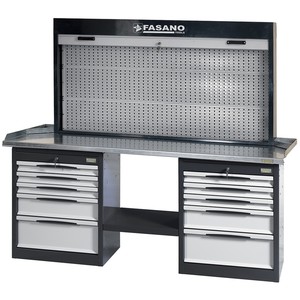 Fasano <b>Tools</b> Workbench With <b>Drawers</b> And Pegboard Storage For Garage Workshop Use - Product Image 1