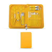 Kit de soins personnels professionnel en acier inoxydable, 17 pièces, pour pédicure et manucure, avec sac et boîte en cuir PU