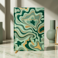Carnet de planification mensuelle personnalisé avec reliure spirale et couverture en papier imprimé