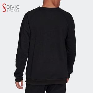 Sudadera de hombre de tamaño personalizado de alta calidad, sudaderas con capucha y sudaderas para adultos de manga regular negra sólida a precio bajo - Product Image 2