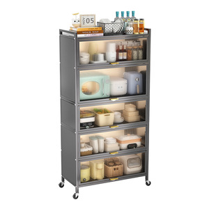 Soporte de suelo para horno <span class=keywords><strong>microondas</strong></span> con ruedas, diseño moderno, estante de almacenamiento para plantas y cocina - Product Image 1