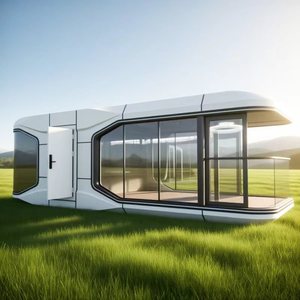 Modern Luxury Villa Capsule <b>Prefab</b> <b>House</b> Green Container <b>House</b> Waterproof Feature for Hotels Shops Residential Use Made Steel - Product Image 1