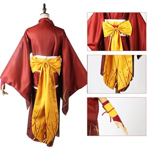 Costume de cosplay Izumi Kyouka de l'anime Bungo Stray Dogs, kimono <span class=keywords><strong>rouge</strong></span> pour femme, <span class=keywords><strong>yukata</strong></span>, Halloween, carnaval, couvre-chef, vêtements complets pour femme - Product Image 3