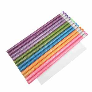 Lápices Redondos HB de Colores Brillantes con Borrador, Cuerpo de Madera Ecológico, Fácil Agarre, Mina Negra, Lápices Brillantes de Fábrica - Product Image 3