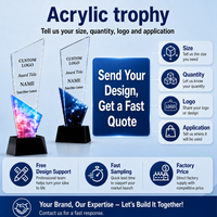 Trophée en acrylique personnalisé, gravé sur mesure, écologique, impression couleur de qualité supérieure, transparent, pour les récompenses sportives d'entreprise