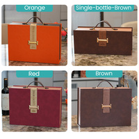 Caja de Vino OEM Color Rojo Champán, Juego de Regalo de Cuero y Papel, Caja de Embalaje para 2 Botellas, Caja de Regalo de Lujo para Botellas de Vino