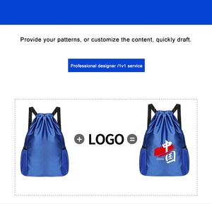 Factory Custom <b>Drawstring</b> <b>Backpack</b> Water Resistant Nylon Cinch Bag Promotional Logo Gym Outdoor Mesh Pocket Bulk Wholesale - Product Image 3