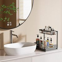 Organisateur de tiroir de cuisine, supports de rangement sous l'évier avec tiroir à deux niveaux, articles ménagers, étagères de rangement de cuisine pour la cuisine et la salle de bain
