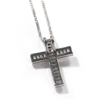 Colgante de Cruz de cuerpo de Jesús dorado, joyería de Navidad, baguette, cz, chapado en oro, regalos de joyería