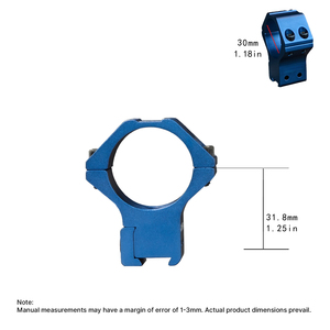 Anneaux de montage en aluminium BANGBANG - Support de lunette à double vis pour montage sur rail de 11 mm, hauteur centrale de 1,25 pouce - Product Image 3