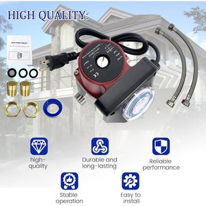 ปั๊มน้ำหมุนเวียน Huayour Up15-29suc 115V 1/8 แรงม้า สำหรับหมุนเวียนน้ำร้อน พร้อมข้อต่อแบบยูเนี่ยน - Product Image 4