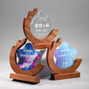 Tinh thể trong suốt Acrylic giải thưởng âm nhạc tùy chỉnh văn bản logo rắn gỗ cơ sở <span class=keywords><strong>decca</strong></span> giấy phép mảng bám huy chương tùy chỉnh danh hiệu - Product Image 2