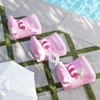 Fauteuil flottant BR Premium à rayures, grand transat de piscine, canapé flottant robuste pour adultes (housse uniquement ou pré-rempli)