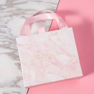 Custom Luxury <b>Pink</b> Paper Marble Slide Drawer Box for Wedding Candy <b>Gift</b> Packaging and Favors - Product Image 4