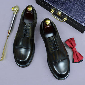 Chaussures Derby carrées de luxe sur mesure pour hommes en cuir véritable respirant, antidérapantes et désodorisantes pour mariages et affaires - Product Image 3