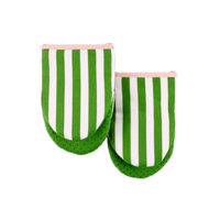 Kate Spade New York Set di 2 Guanti da Forno Mini in Cotone a Righe Botaniche 5.5 X 8 Verde/Rosa