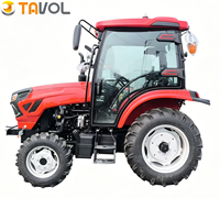 Tracteur agricole à cabine fermée de 50 CV, pneus larges, 4 roues motrices