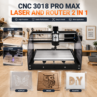 Mesin Ukiran CNC 3 Axis DIY Mini Desktop 2 in 1 CNC 3018 PRO MAX Laser dan Router Presisi Tinggi untuk Pengerjaan Kayu PCB