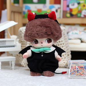 Dimoo Doll Clothes <b>Halloween</b> <b>Costume</b> Black Vampire Outfit With Red Horns And Tail For 8-13 Years Kids Plush Toy Accessory - Product Image 1