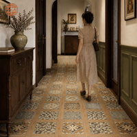 Carreaux de sol en céramique rétro 200x200, 9 motifs mixtes, pour hall, balcon, antidérapants, carreaux de sol floraux pour cuisine
