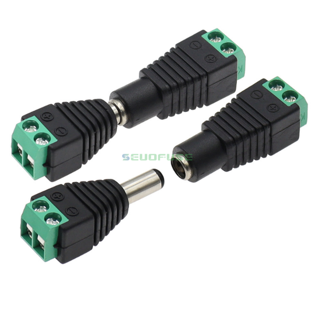 DC Plug 12V/24V 5.5 * 2.1MM 5.5 * 2.5MM Male Female Connector for Led Strip Light DVR Car Rearview Monitor System