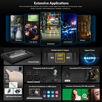 AVMATRIX SHARK S8X Commutateur vidéo professionnel 8 canaux SDI 4K HDMI avec multi-vue, diffusion en direct, enregistrement et contrôle PTZ