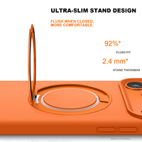 Coque de téléphone magnétique en silicone liquide avec support rotatif à 360 degrés, protection intégrée de l'objectif et des boutons, compatible avec la charge sans fil