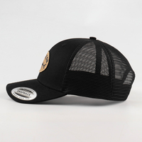 Gorra de malla con logo de parche tejido de 5 paneles, personalizada OEM de alta calidad, unisex, de moda, para pesca, ajustable, tipo trucker, venta al por mayor