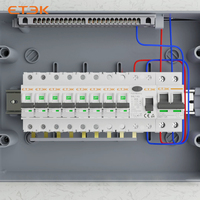 Barre omnibus en cuivre ETEK EK101-2 de type broche, 1P 63A, section transversale de 10 mm, bornier à fils enfichables scellé 12 voies pour applications électriques en série