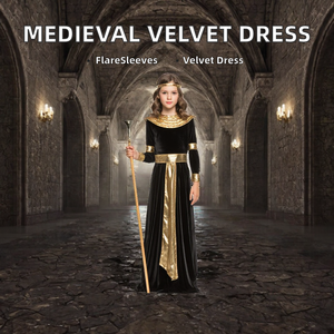 Vestido de Princesa Egipcia de Terciopelo para Niñas, Disfraz de Cosplay de Manga Larga, Traje Retro Histórico para Fiesta de Halloween - Product Image 2