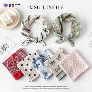 Foulard carré, <span class=keywords><strong>bandana</strong></span> décontracté de printemps avec imprimé paisley, foulard léger pour la tête et le cou, accessoire de mode - Product Image 1