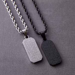 Joyería Islámica de Acero Inoxidable Inspire, <span class=keywords><strong>Collar</strong></span> con Etiqueta Islámica y Cadena de Cuerda, Joyería de Moda Unisex, Regalo - Product Image 6