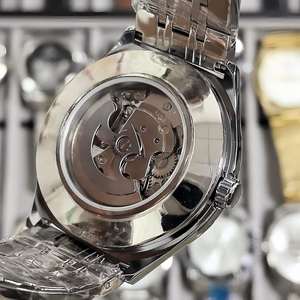 Montre mécanique squelette pour homme, bracelet en acier inoxydable, montre-bracelet à cadran transparent - Product Image 2