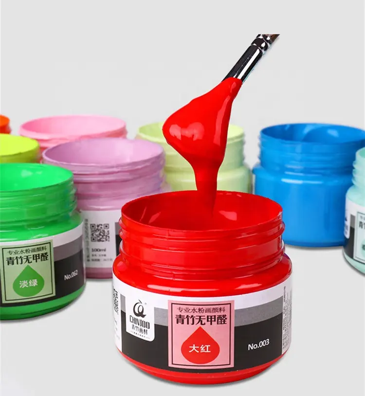 Pigment riche non toxique 100ml ensemble emballage Gouache couleur peinture peinture moyen pour papier