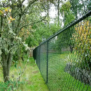6 Foot 9 Gauge Cheap Green Pvc Coated Cyclone Wire Mesh Rolls Chain Link Fence Gate