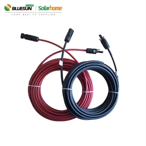 Bluesun Stock DC Cable Solar Cable Home Energy 4MM2 6MM2 Insulation  DC Power Solar PV Cable for Solar Panels